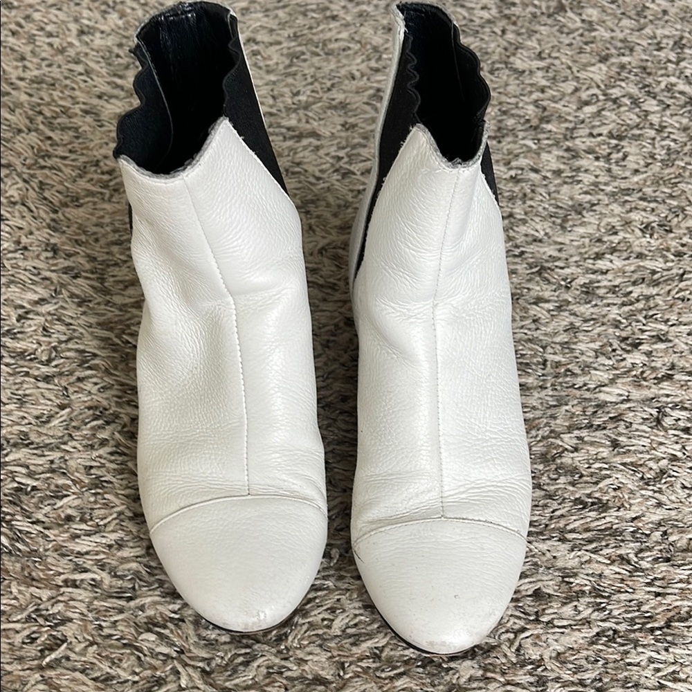 Rebecca Minkoff Black and White Ankle Booties Sleek Design